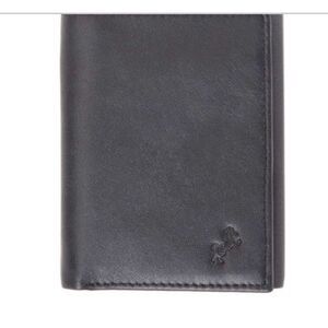 FIONTE RFID Protected Black Genuine Leather Trifold Men’s Wallet